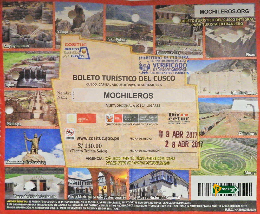 Boleto Turístico del Cusco
