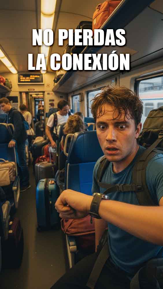 No pierdas la conexión de trenes. Protocolo de emergencia cuando tienes pocos minutos de conexión en trenes.
